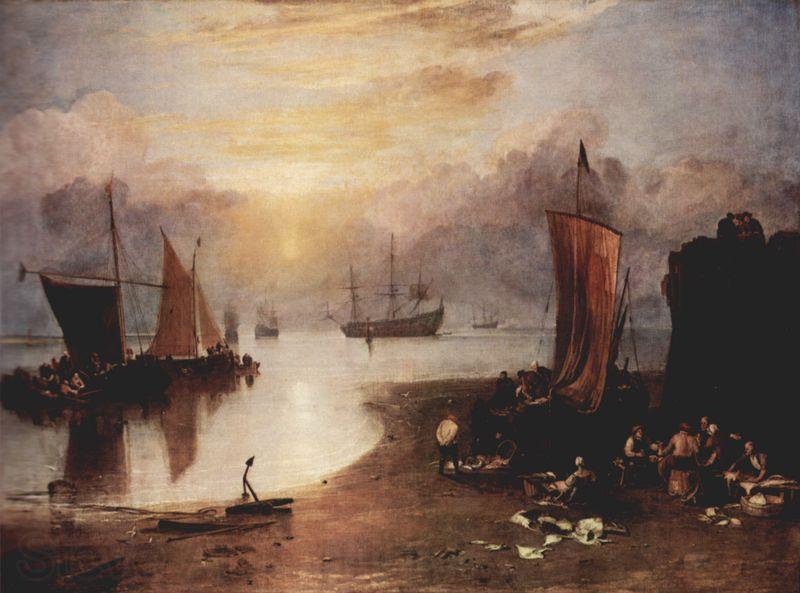 Joseph Mallord William Turner Fishermen Cleaning and Selling Fish Norge oil painting art